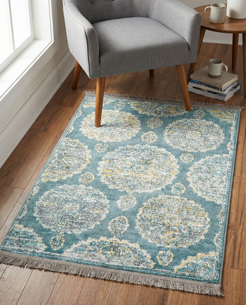 Arcadia Rugs Collection Area Rug -  Atlantis (Gray and Blue) Rectangle Gray and Blue  lifestyle 8