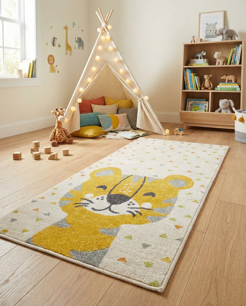 Wonder Tykes Collection Area Rug -  Rainbow Runner Ivory  lifestyle 36