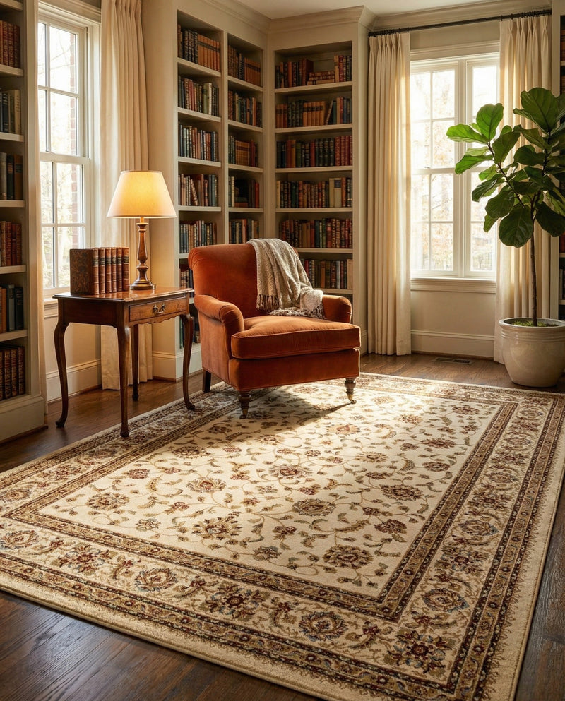 Jaipur Elegance Collection Area Rug -  Nahargarh (Cream) Rectangle Cream  lifestyle 16