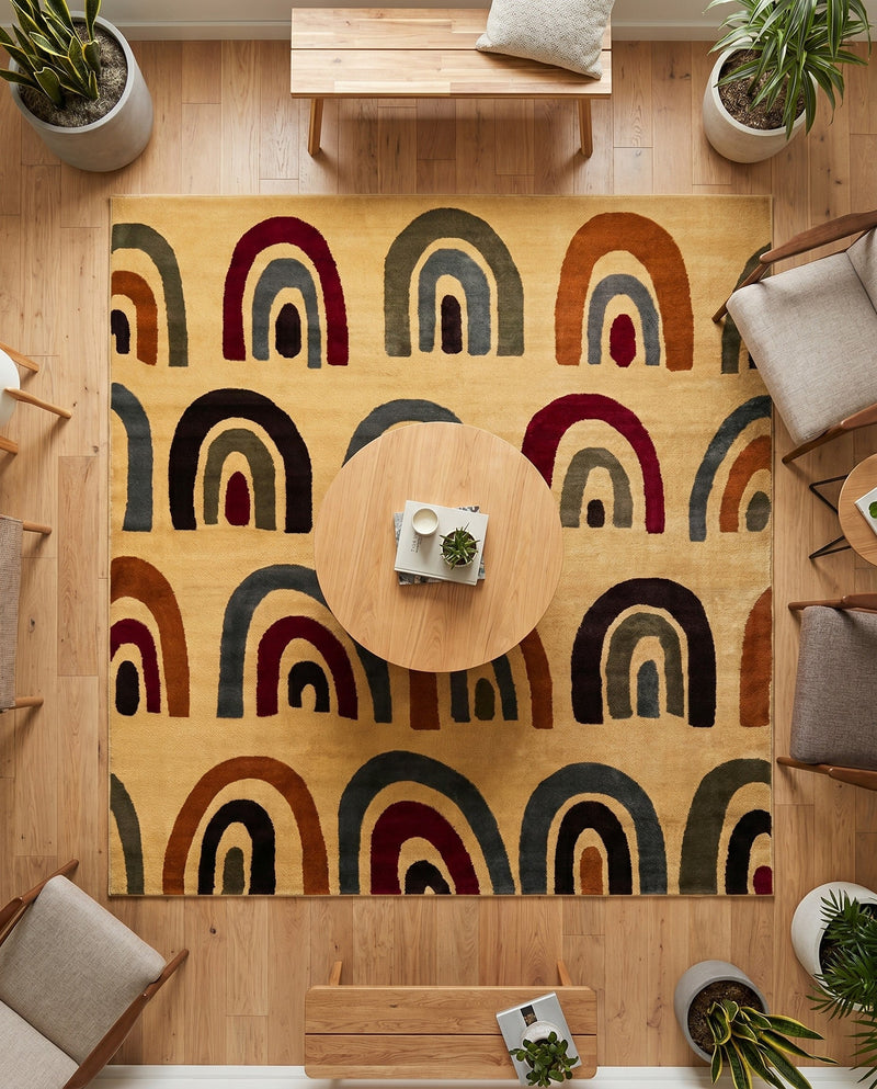 Bistro Lounge Collection Area Rug -  Breve Square Cream  lifestyle 62