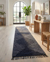 Thar Cotton Collection Area Rug - Jaisalmer (Navy Blue) Runner Navy Blue  lifestyle 29