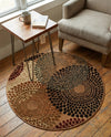 Bistro Lounge Collection Area Rug -  Cappuccino Round Beige  lifestyle 84