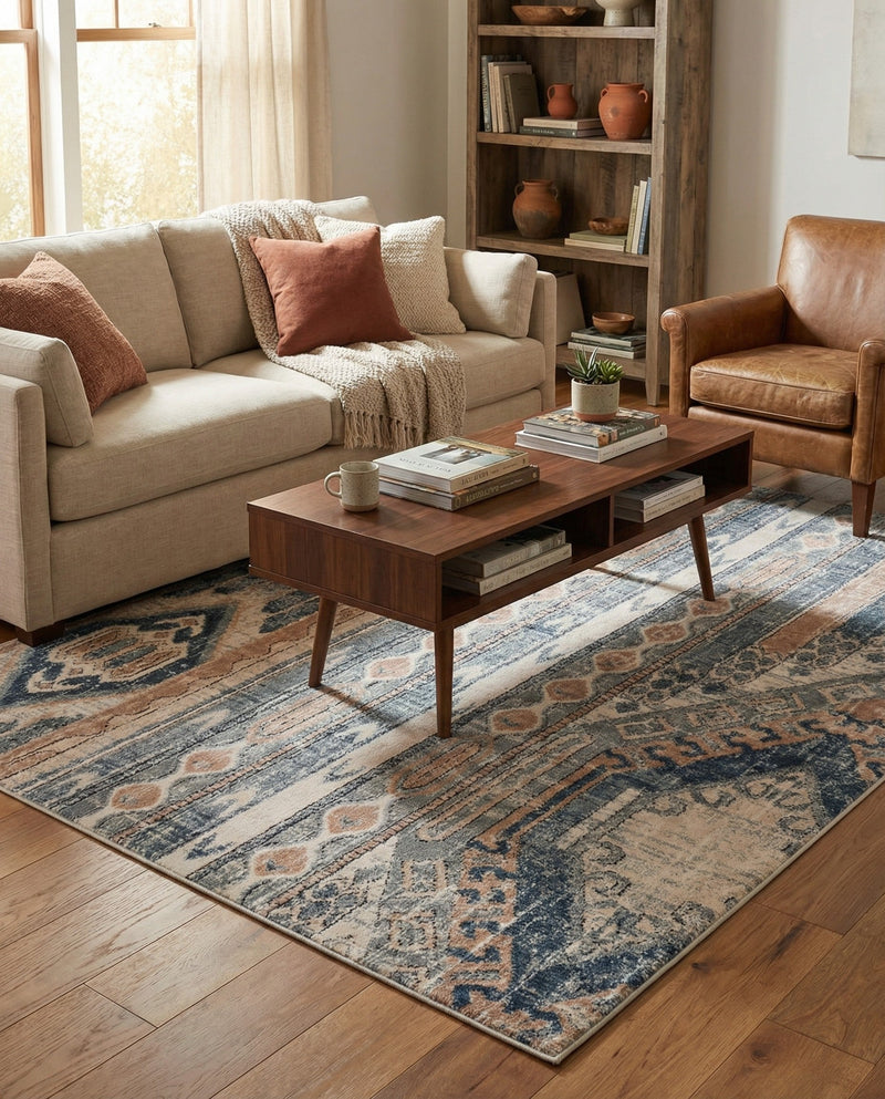 Cascade Range Collection Area Rug - Hood (Navy Blue) Rectangle Navy Blue  lifestyle 30