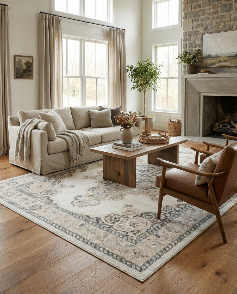 Beverly Grove Collection Area Rug -  Fairfax (Ivory) Rectangle Ivory  lifestyle 10