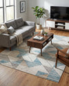 Dresden Elegance Collection Area Rug - Meissen Rectangle Blue  lifestyle 6