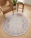 Savannah Series Collection Area Rug - Charleston (Powder Pink) Round Powder Pink  lifestyle 34