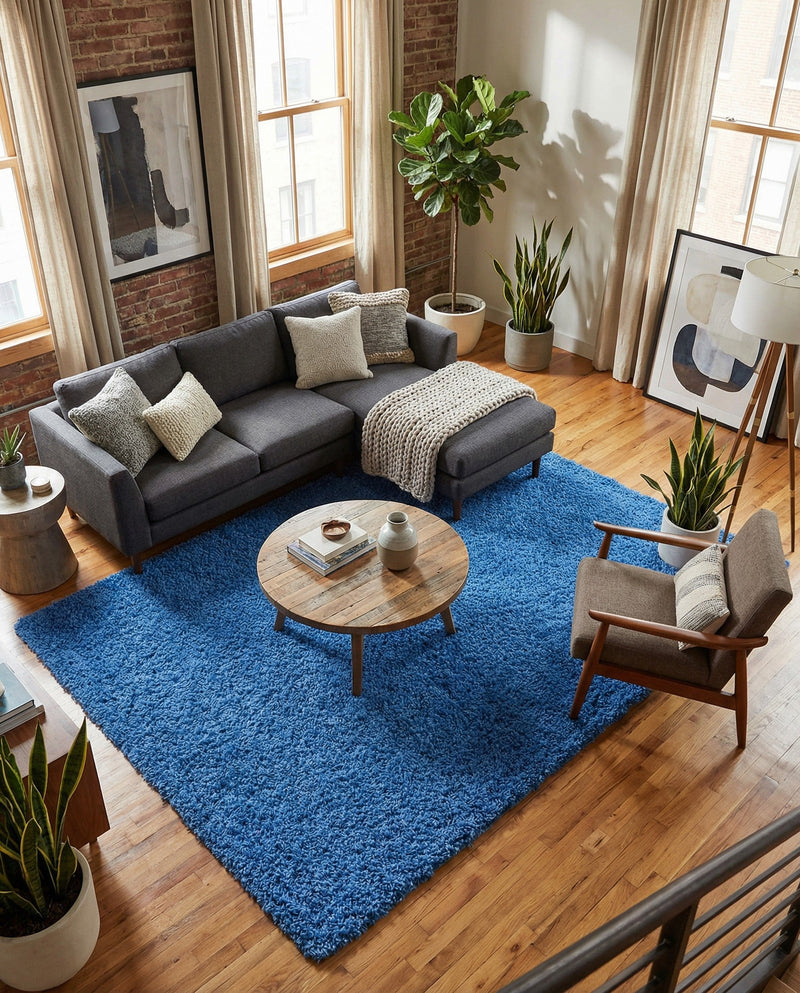 Plush Oasis Collection Area Rug - Serenity (Periwinkle Blue) Rectangle Periwinkle Blue  lifestyle 16