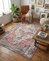 Zahara Oasis Collection Area Rug -  Rabat Rectangle Yellow Pink  lifestyle 24