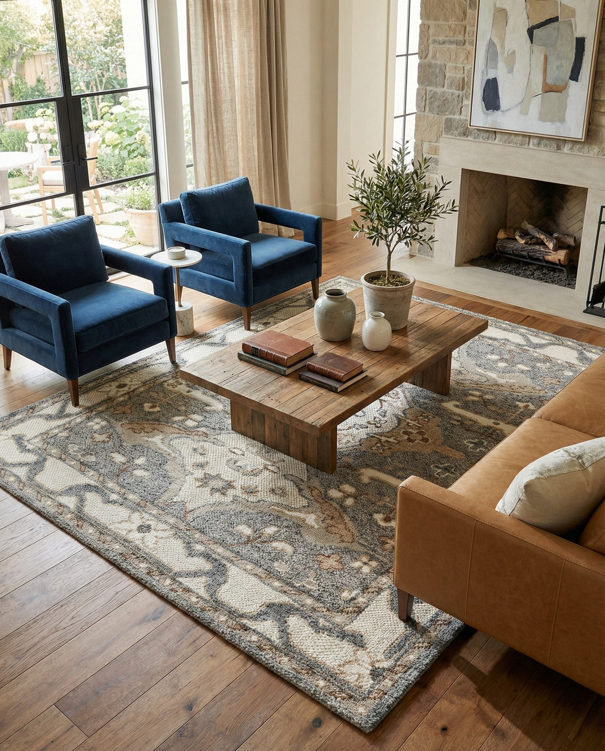 Byzantine Heritage Collection Area Rug - Istanbul Rectangle Antique Gray  lifestyle 9