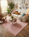 Solid Shag Seaside Collection Area Rug - Azure Cove (Pink) Rectangle Pink  lifestyle 11