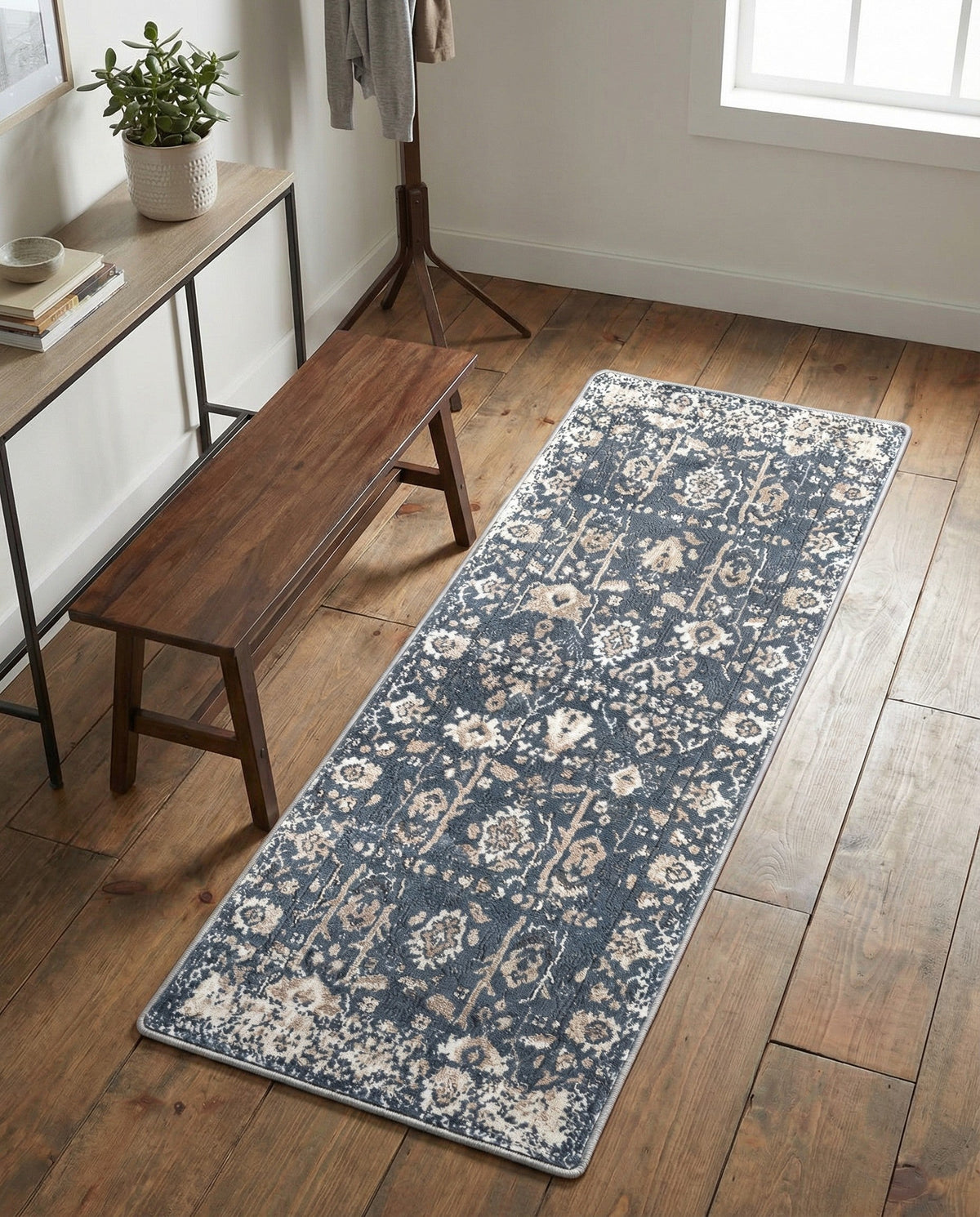Cascade Range Collection Area Rug -  Shasta (Blue) Runner Blue  lifestyle 129