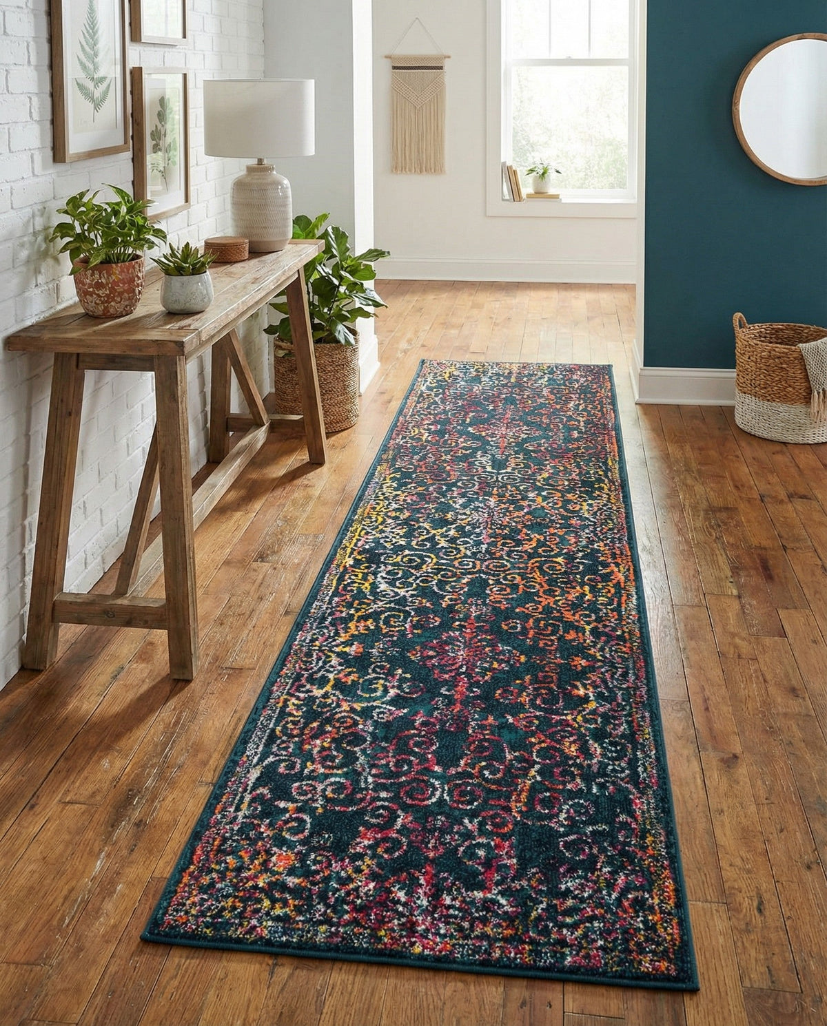 Brighton Terrace Collection Area Rug -  Saltdean Runner Navy Blue  lifestyle 124