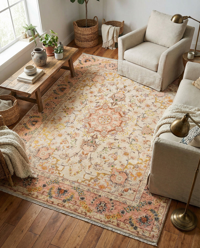 Bazaar Chic Collection Area Rug -  Fez Rectangle Ivory and Gold  lifestyle 21