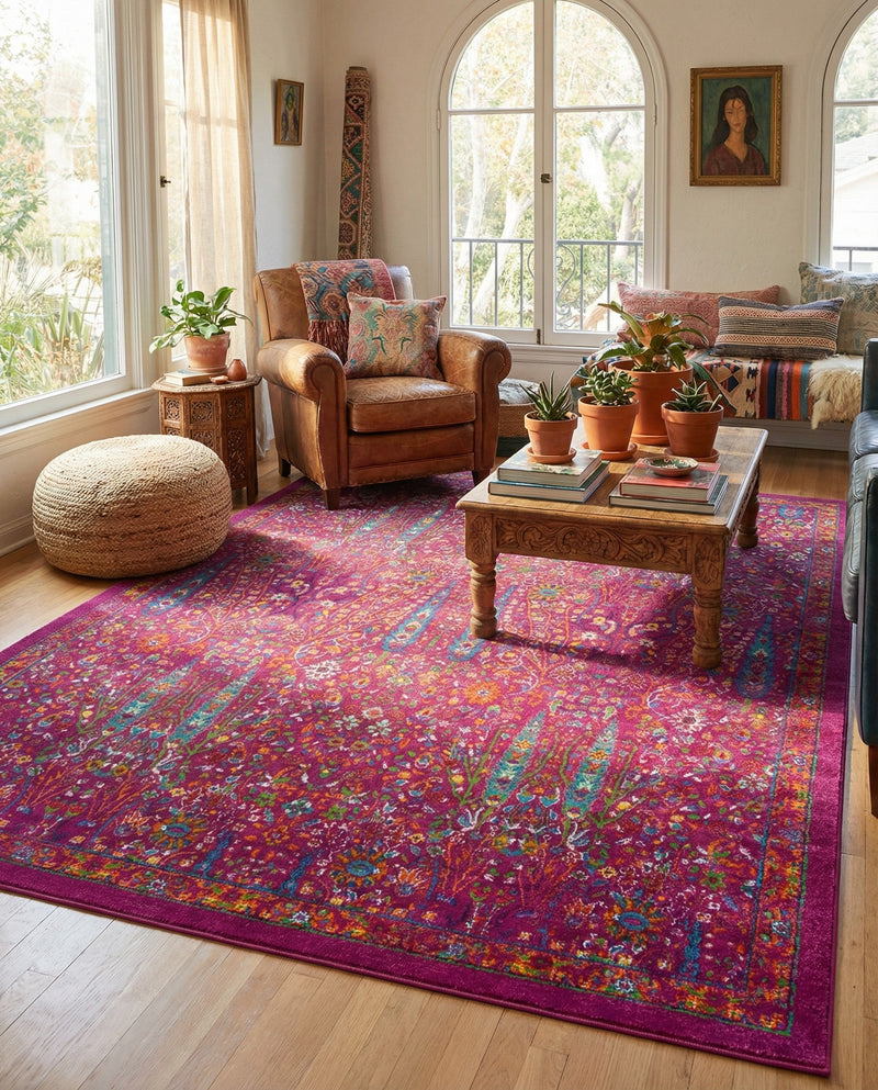 Caribbean Cove Collection Area Rug -  Tobago Rectangle Pink  lifestyle 27
