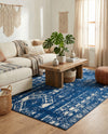 Brighton Stripes Collection Area Rug - Sussex (Navy Blue) Rectangle Navy Blue  lifestyle 10