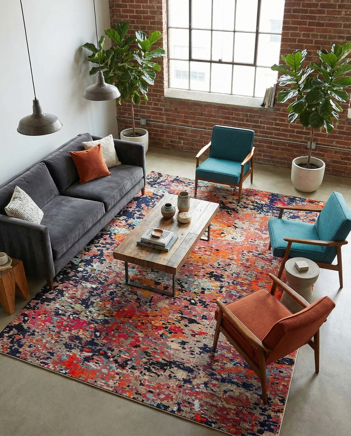 Colorburst Oasis Collection Area Rug -  Prism Rectangle Multi  lifestyle 14