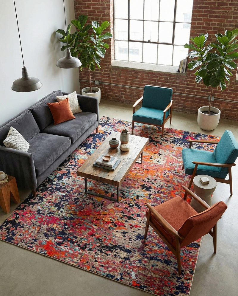 Colorburst Oasis Collection Area Rug -  Prism Rectangle Multi  lifestyle 14
