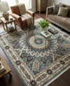 Persian Elegance Collection Area Rug -  Hamedan (Blue) Square Blue  lifestyle 60