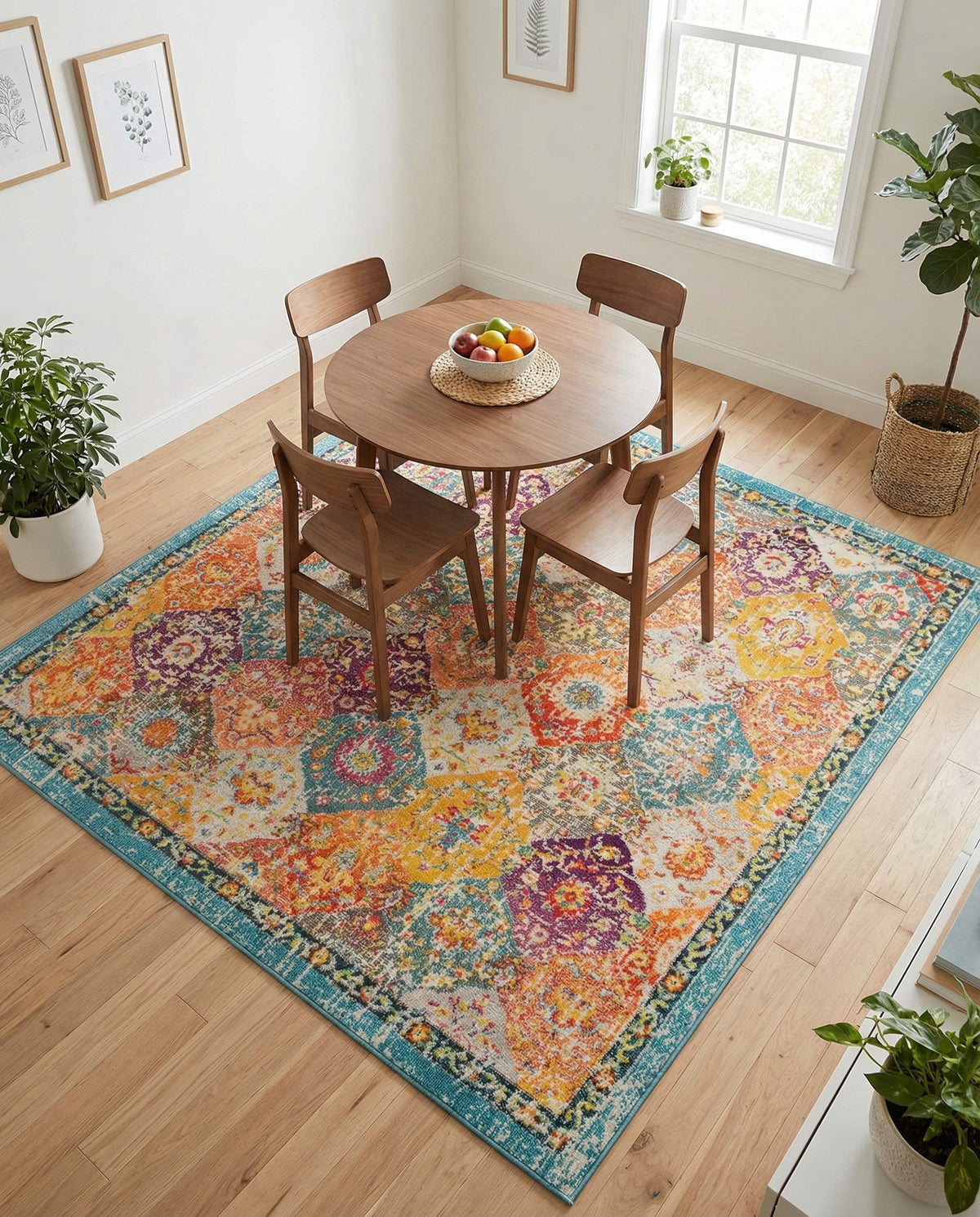 Brighton Terrace Collection Area Rug -  Rottingdean (Multi) Square Multi  lifestyle 97