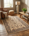 Isfahan Elegance Collection Area Rug - Naghsh-e Jahan (Ivory) Rectangle Ivory  lifestyle 11