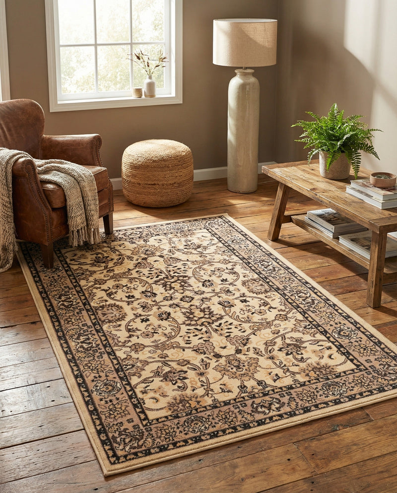 Isfahan Elegance Collection Area Rug - Naghsh-e Jahan (Ivory) Rectangle Ivory  lifestyle 11