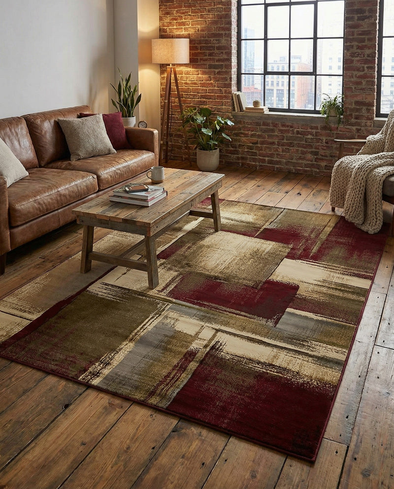 Bistro Lounge Collection Area Rug -  Doppio Rectangle Multi  lifestyle 23