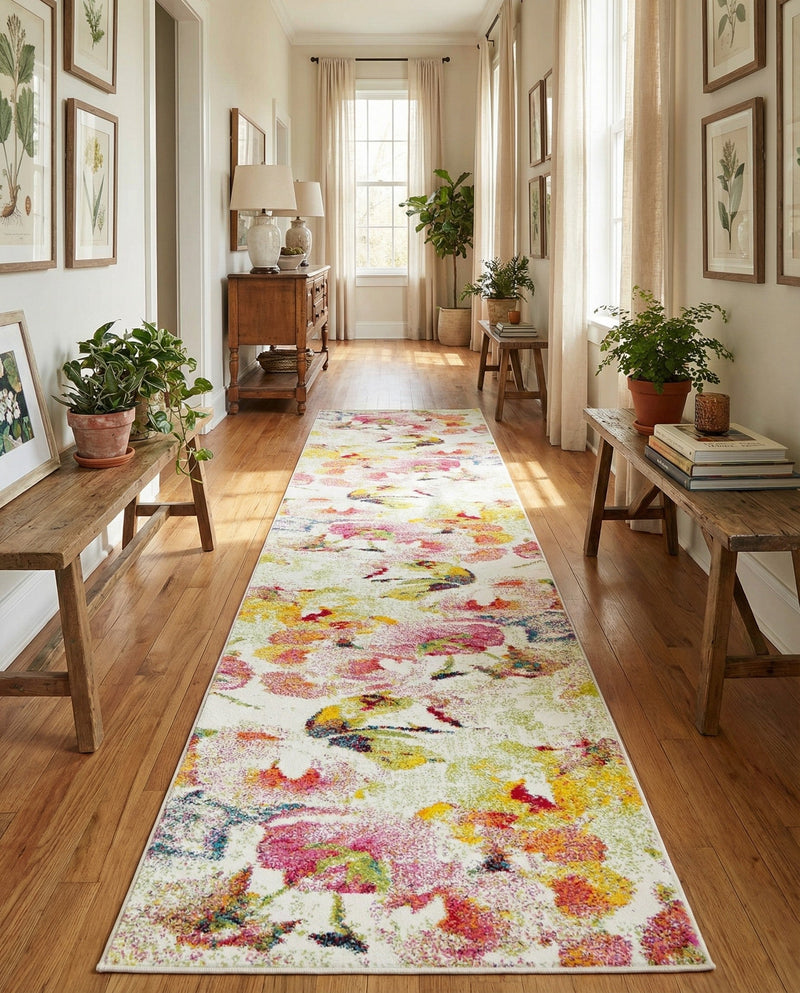 Venetian Elegance Collection Area Rug -  Marghera Runner Ivory  lifestyle 52