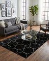 Trellis Mosaic Collection Area Rug - Arborville (Black) Rectangle Black  lifestyle 14