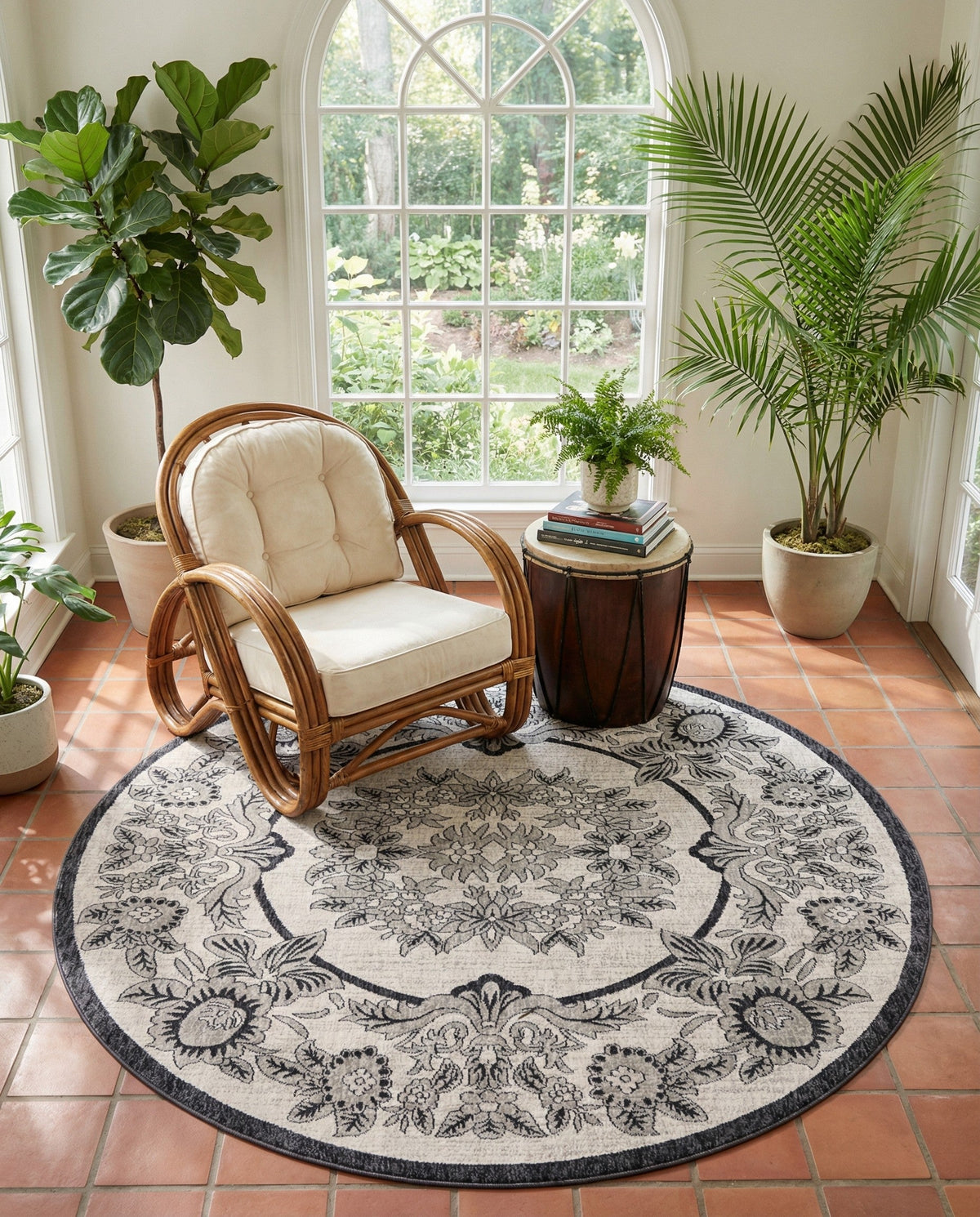 Heritage Harbor Collection Area Rug -  Seabreeze Round Ivory  lifestyle 178