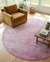 Sahara Essence Collection Area Rug - Oasis (Pink) Round Pink  lifestyle 72