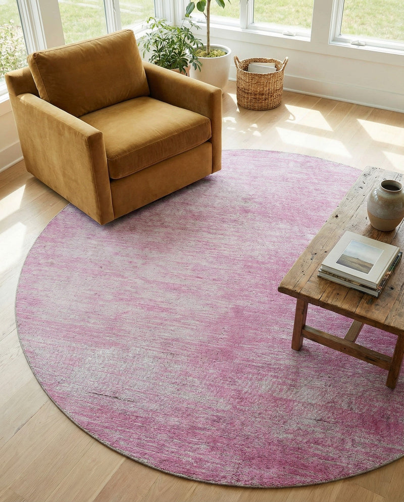 Sahara Essence Collection Area Rug - Oasis (Pink) Round Pink  lifestyle 72