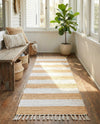 Tassel Trail Collection Area Rug - Pathway (Beige) Runner Beige  lifestyle 77