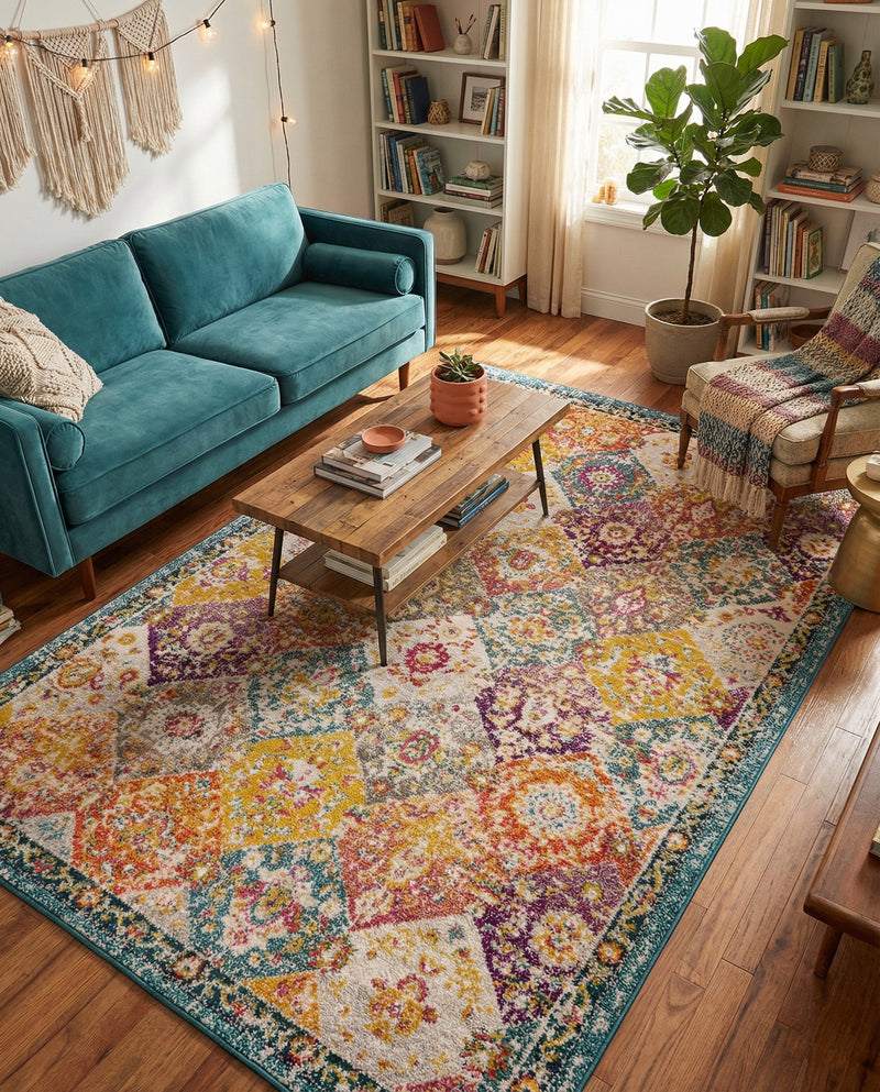 Brighton Terrace Collection Area Rug -  Rottingdean (Multi) Rectangle Multi  lifestyle 9