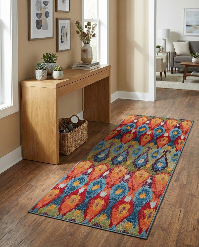 Urban Terrace Collection Area Rug -  Compass Runner Multi  lifestyle 58