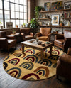 Bistro Lounge Collection Area Rug -  Breve Oval Cream  lifestyle 37