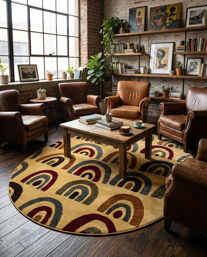 Bistro Lounge Collection Area Rug -  Breve Oval Cream  lifestyle 37
