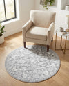 Charleston Elegance Collection Area Rug -  Seaport (Gray) Round Gray  lifestyle 36