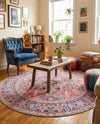 Heritage Elegance Collection Area Rug -  Alhambra Round Red  lifestyle 61