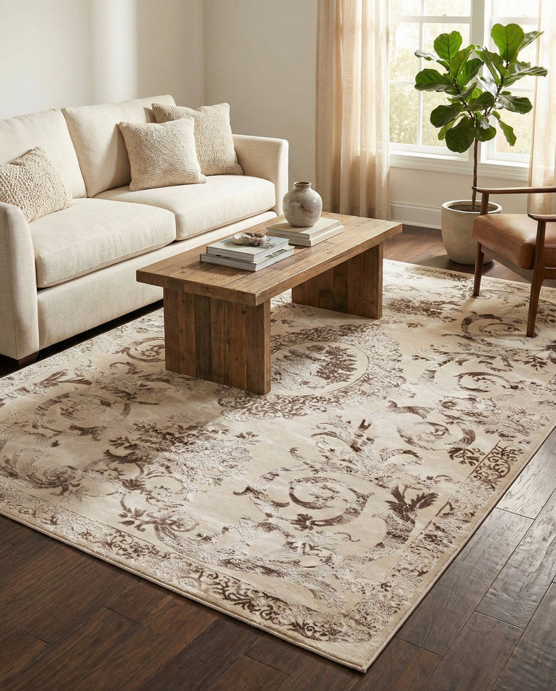 Bloomsbury Elegance Collection Area Rug - Mayfair Rectangle Beige  lifestyle 26
