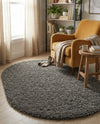 Plush Oasis Collection Area Rug - Serenity (Graphite Gray) Oval Graphite Gray  lifestyle 83