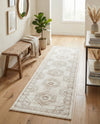 Savannah Elegance Collection Area Rug -  Tybee (Ivory) Runner Ivory  lifestyle 42