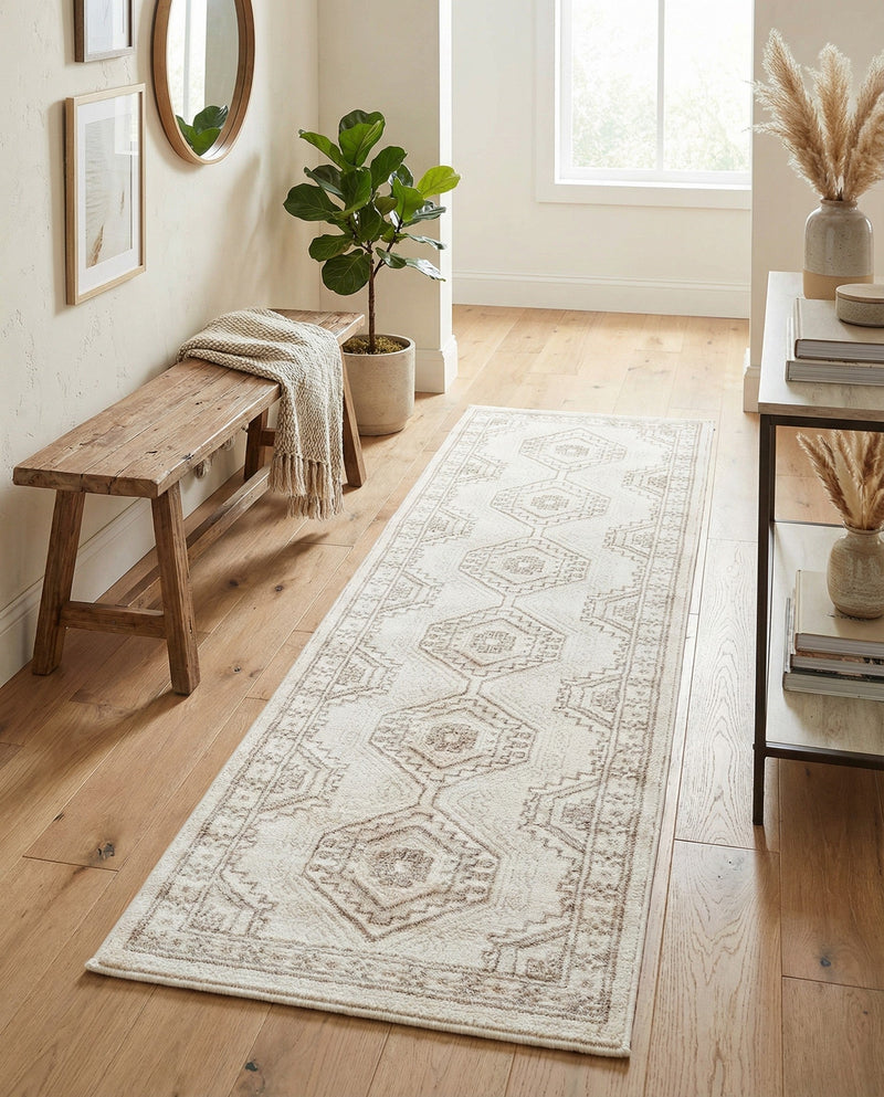 Savannah Elegance Collection Area Rug -  Tybee (Ivory) Runner Ivory  lifestyle 42