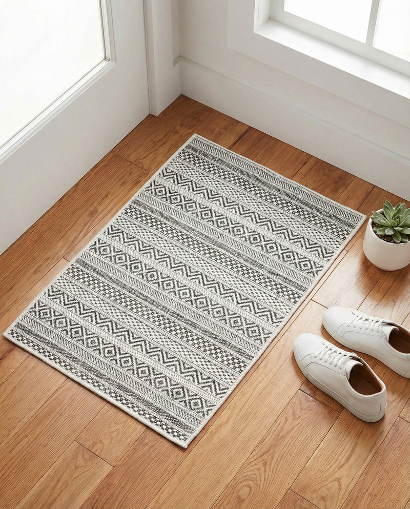 Seaside Stripes Collection Area Rug -  Boardwalk (Beige) Rectangle Beige  lifestyle 31