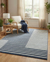 Copenhagen Edge Collection Area Rug -  Vesterbro Rectangle Blue  lifestyle 9
