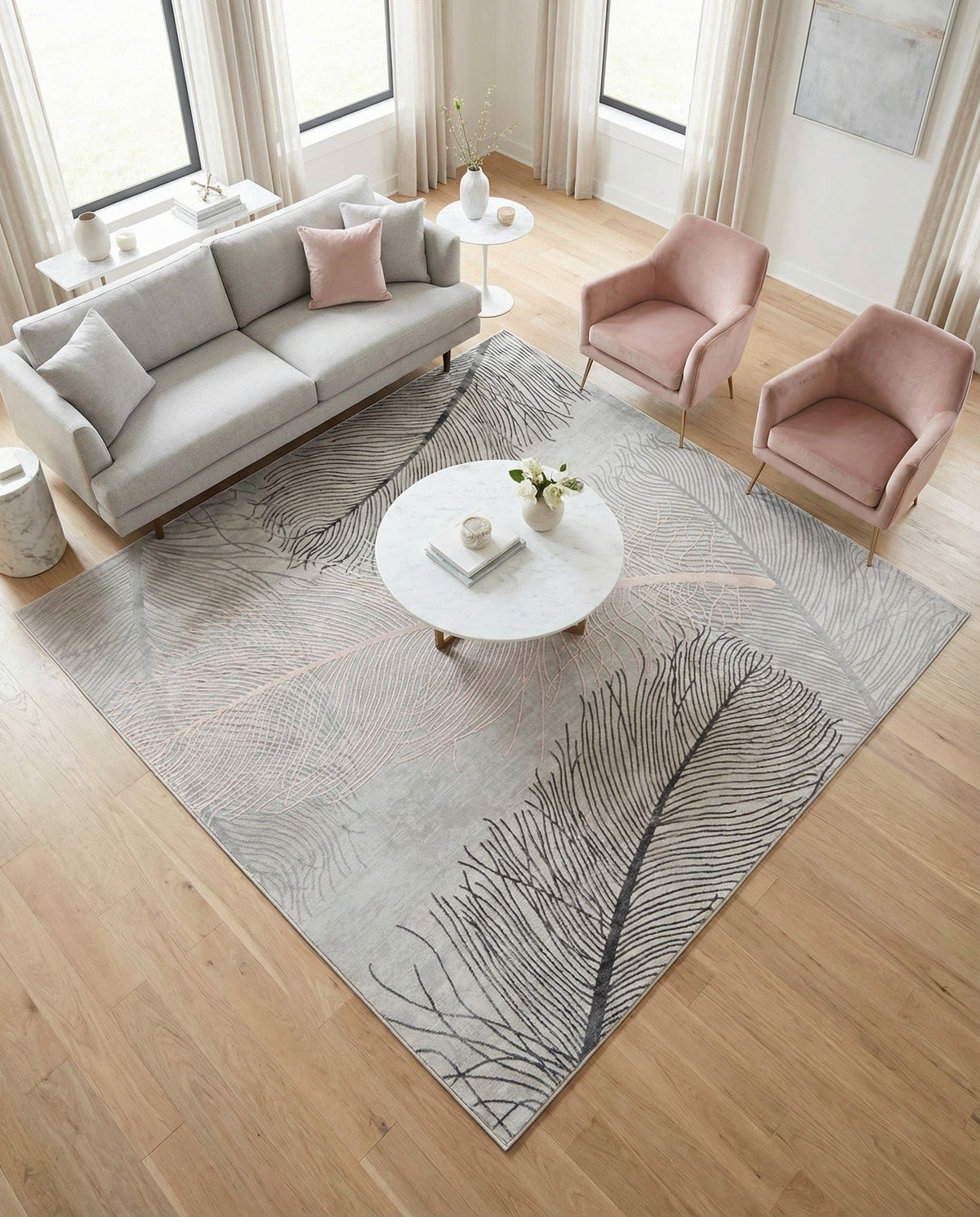 Bloomsbury Elegance Collection Area Rug -  Westminster Square Gray  lifestyle 161