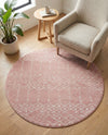 Marrakesh Lattice Collection Area Rug - Casablanca (Rose Pink) Round Rose Pink  lifestyle 58