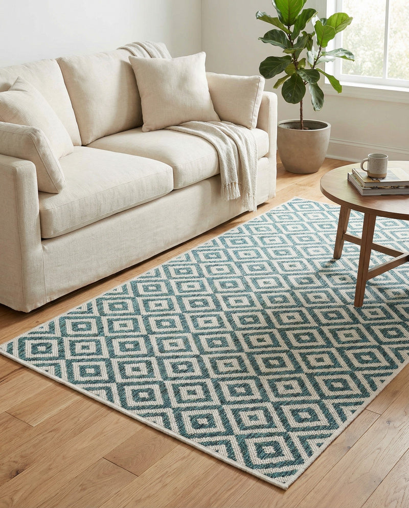 Urban Oasis Rugs Collection Area Rug -  Rooftop (Teal) Rectangle Teal  lifestyle 19