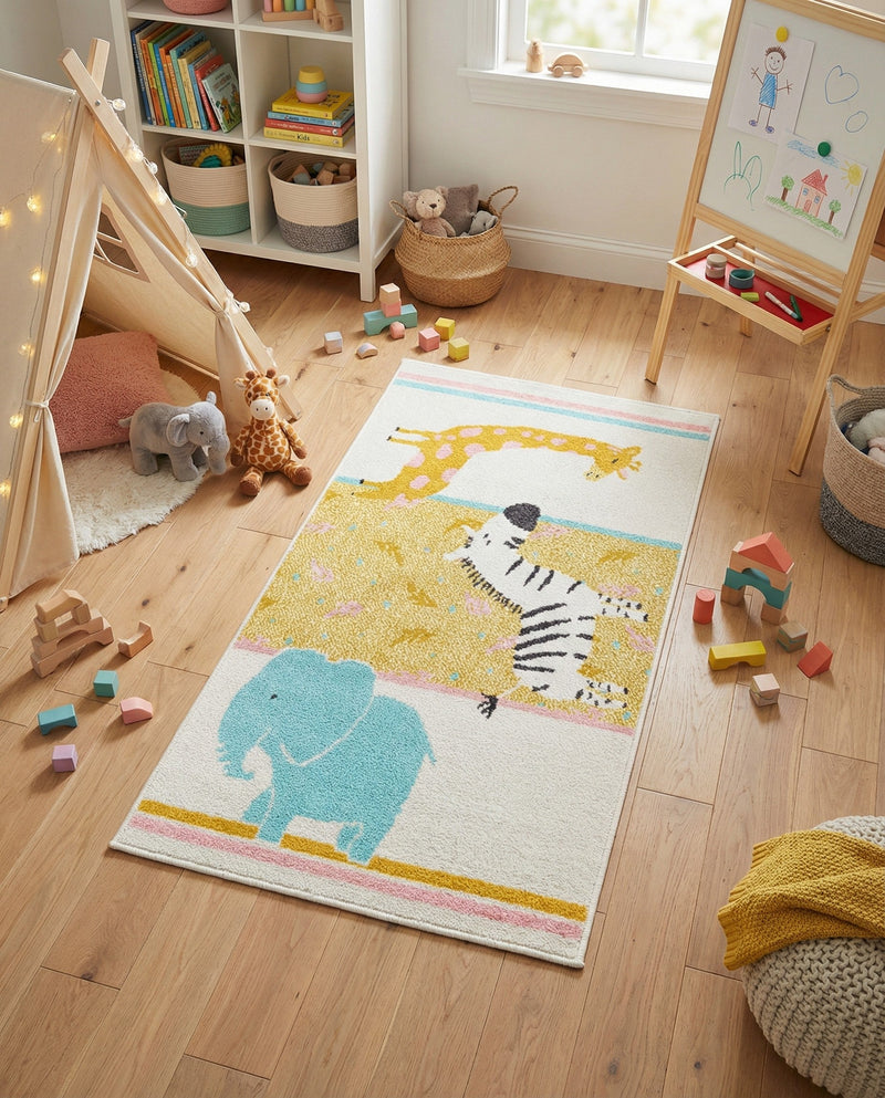 Wonder Tykes Collection Area Rug -  Wonderland Runner Ivory  lifestyle 30