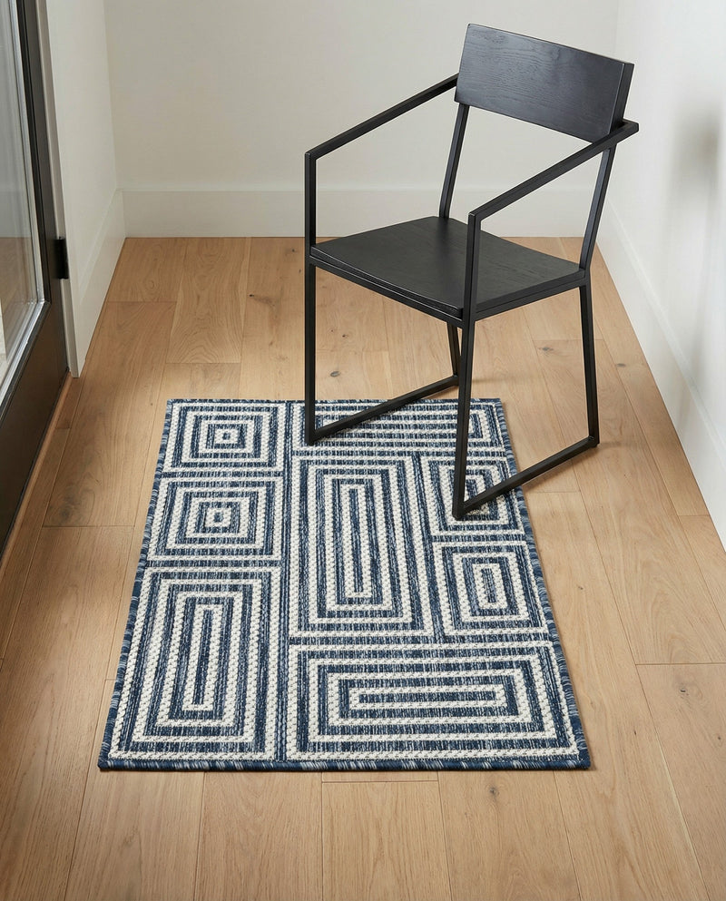 Urban Terrace Collection Area Rug -  Flatiron Rectangle Blue  lifestyle 40
