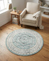 Adriana Terrace Collection Area Rug - Capri (Aqua) Round Aqua  lifestyle 59